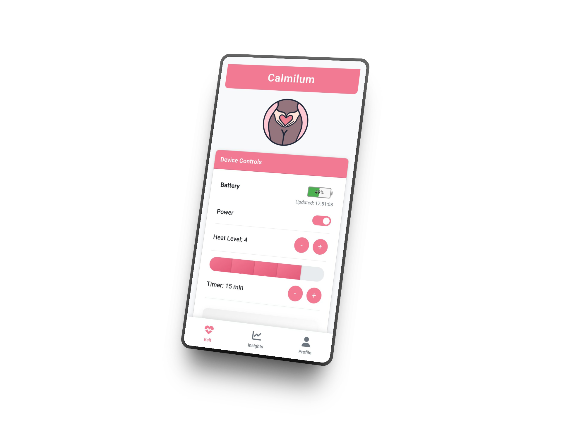Calmilum App Interface